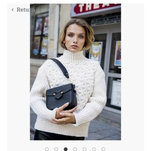 Pourchet Paris Sevres black flap bag small